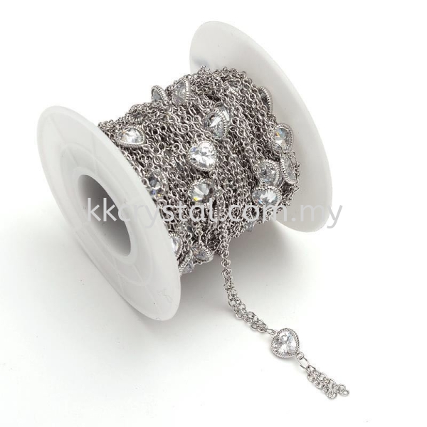 Extension Zircon, Code 01#, White Gold Platting, 1 meter/pack Chain, Extension  Jewelry Findings, White Gold Plating Kuala Lumpur (KL), Malaysia, Selangor, Klang, Kepong Wholesaler, Supplier, Supply, Supplies | K&K Crystal Sdn Bhd