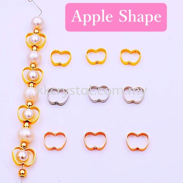 Diverter, Apple Shape, 9*11mm, 0283016, 50pcs/pkt  Connectors  Jewelry Findings, White Gold Plating Kuala Lumpur (KL), Malaysia, Selangor, Klang, Kepong Wholesaler, Supplier, Supply, Supplies | K&K Crystal Sdn Bhd