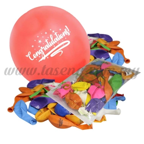 12inch Congratulation 1 Side Printed Balloons 50pcs (B-SR12-CG50)