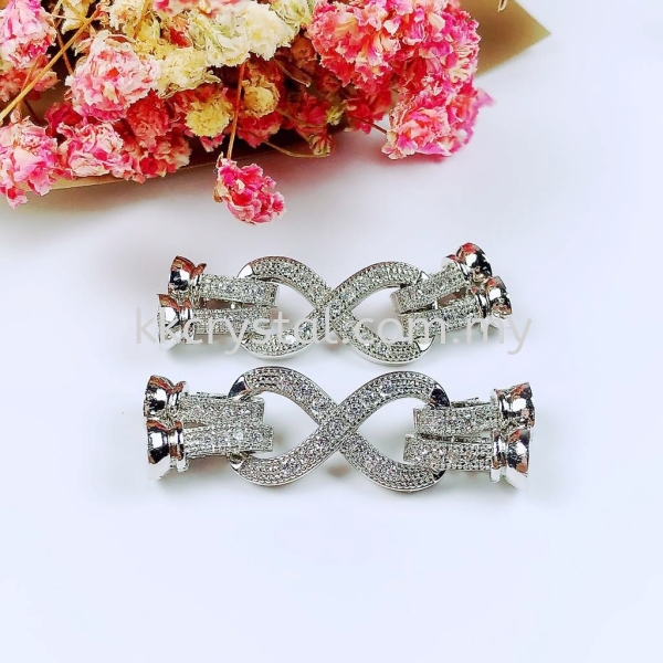 Clasp Big "8" Style, Code 0283035, White Gold Plated, 2pcs/pkt Clasp  Jewelry Findings, White Gold Plating Kuala Lumpur (KL), Malaysia, Selangor, Klang, Kepong Wholesaler, Supplier, Supply, Supplies | K&K Crystal Sdn Bhd