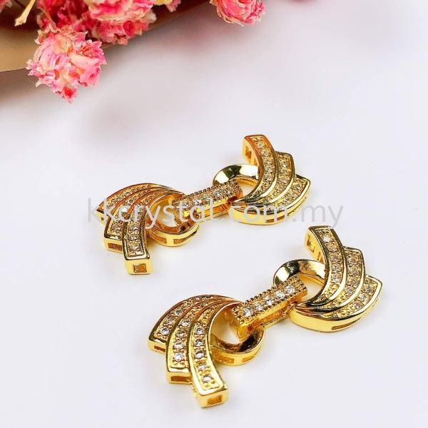 Clasp Fan Shape, Code B203377, Gold Plated, 2pcs/pkt Clasp  Jewelry Findings, White Gold Plating Kuala Lumpur (KL), Malaysia, Selangor, Klang, Kepong Wholesaler, Supplier, Supply, Supplies | K&K Crystal Sdn Bhd