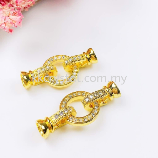 Clasp Round Shape, Code A45148, Gold Plated, 2pcs/pkt Clasp  Jewelry Findings, White Gold Plating Kuala Lumpur (KL), Malaysia, Selangor, Klang, Kepong Wholesaler, Supplier, Supply, Supplies | K&K Crystal Sdn Bhd