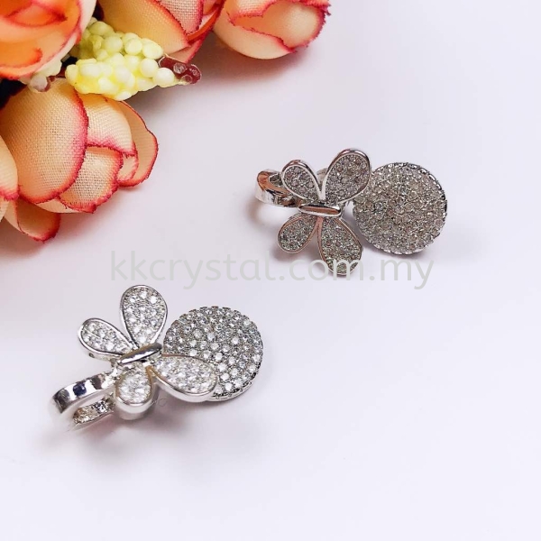 Buckle, Butterfly Magnet, Code 0283021, White Gold Plated, 2pcs/pkt Buckle  Jewelry Findings, White Gold Plating Kuala Lumpur (KL), Malaysia, Selangor, Klang, Kepong Wholesaler, Supplier, Supply, Supplies | K&K Crystal Sdn Bhd