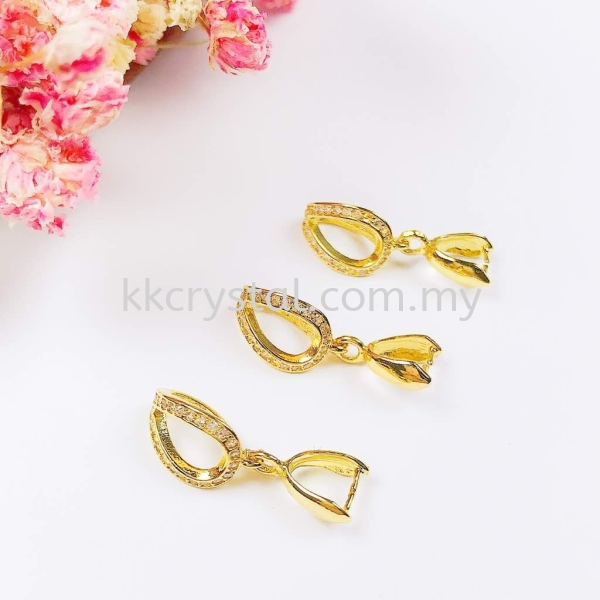 Pendant Clips, Code 0283024, Gold Plated, 5pcs/pkt Pendant Clips Jewelry Findings, White Gold Plating Kuala Lumpur (KL), Malaysia, Selangor, Klang, Kepong Wholesaler, Supplier, Supply, Supplies | K&K Crystal Sdn Bhd