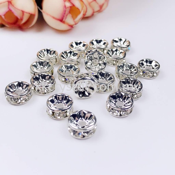 Seperator Rondelle, 8mm, Silver Plating, 20pcs/pkt Spacer, Rondelle  Jewelry Findings Kuala Lumpur (KL), Malaysia, Selangor, Klang, Kepong Wholesaler, Supplier, Supply, Supplies | K&K Crystal Sdn Bhd