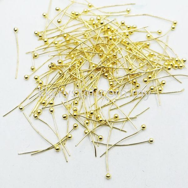 Ball Pin, 0.5x2cm, Gold Plating Headpins, Eyepins Jewelry Findings Kuala Lumpur (KL), Malaysia, Selangor, Klang, Kepong Wholesaler, Supplier, Supply, Supplies | K&K Crystal Sdn Bhd