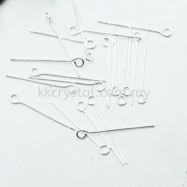 Eyepin, 25mm, Silver Plating Headpins, Eyepins Jewelry Findings Kuala Lumpur (KL), Malaysia, Selangor, Klang, Kepong Wholesaler, Supplier, Supply, Supplies | K&K Crystal Sdn Bhd