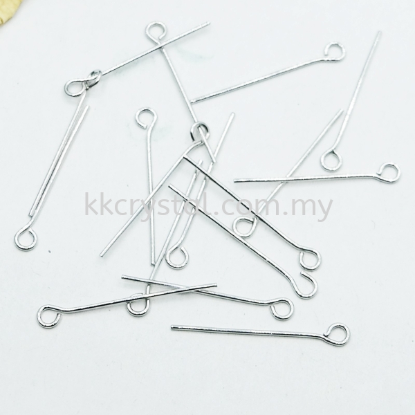 Eyepin, 25mm, Plated Headpins, Eyepins Jewelry Findings Kuala Lumpur (KL), Malaysia, Selangor, Klang, Kepong Wholesaler, Supplier, Supply, Supplies | K&K Crystal Sdn Bhd