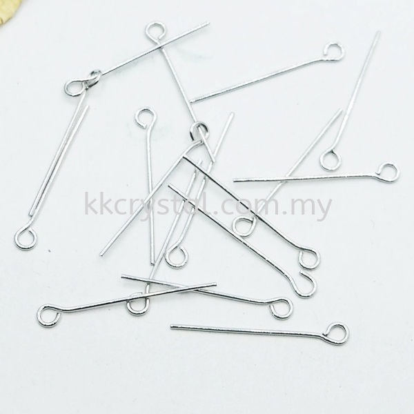 Eyepin, 25mm, Plated Headpins, Eyepins  Jewelry Findings Kuala Lumpur (KL), Malaysia, Selangor, Klang, Kepong Wholesaler, Supplier, Supply, Supplies | K&K Crystal Sdn Bhd