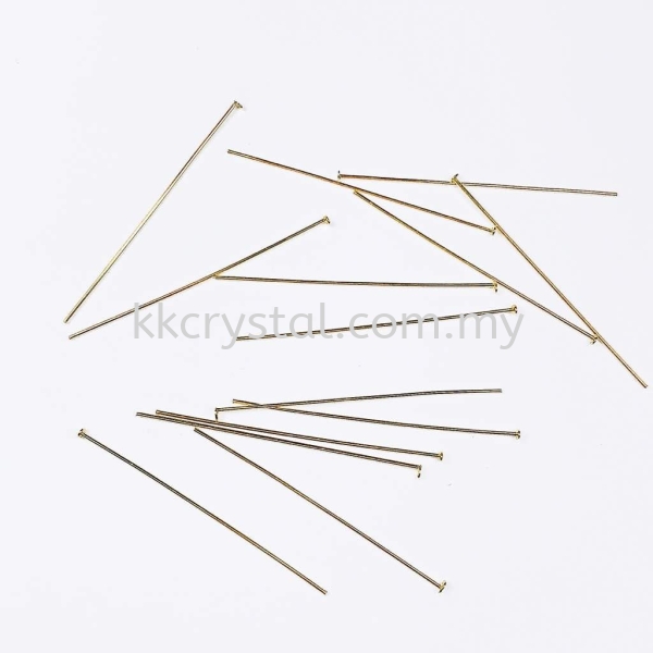 Head Pin, 08x50mm, Gold Plating Headpins, Eyepins  Jewelry Findings Kuala Lumpur (KL), Malaysia, Selangor, Klang, Kepong Wholesaler, Supplier, Supply, Supplies | K&K Crystal Sdn Bhd