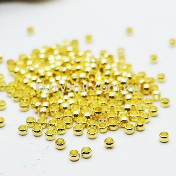 Crimp Beads (Stopper), 2.5mm, Gold Plating Crimp Beads (Stopper)   Jewelry Findings Kuala Lumpur (KL), Malaysia, Selangor, Klang, Kepong Wholesaler, Supplier, Supply, Supplies | K&K Crystal Sdn Bhd