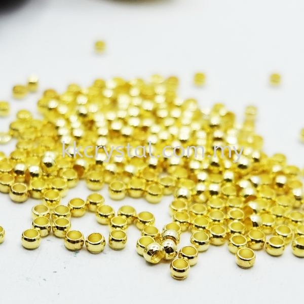 Crimp Beads (Stopper), 2.0mm, Gold Plating Crimp Beads (Stopper)   Jewelry Findings Kuala Lumpur (KL), Malaysia, Selangor, Klang, Kepong Wholesaler, Supplier, Supply, Supplies | K&K Crystal Sdn Bhd