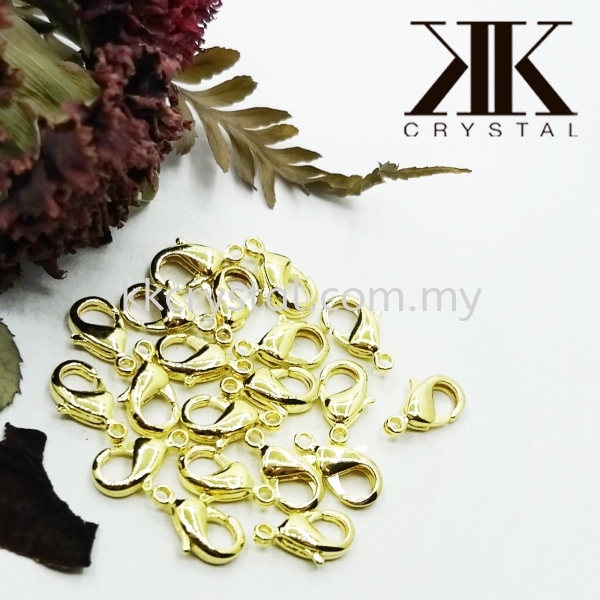 Clasp Lobster, 7x12mm, Gold Plating, 20pcs/pkt Clasp   Jewelry Findings Kuala Lumpur (KL), Malaysia, Selangor, Klang, Kepong Wholesaler, Supplier, Supply, Supplies | K&K Crystal Sdn Bhd