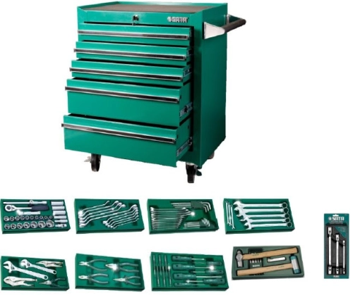 SATA 140PC 5 DRAWER TOOL TROLLEY SET 95121P-5