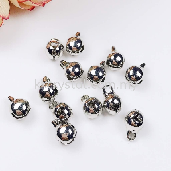 Charm, Bell, 6mm, 0283038, White Gold Plated, 20pcs/pack Charm  Jewelry Findings, White Gold Plating Kuala Lumpur (KL), Malaysia, Selangor, Klang, Kepong Wholesaler, Supplier, Supply, Supplies | K&K Crystal Sdn Bhd