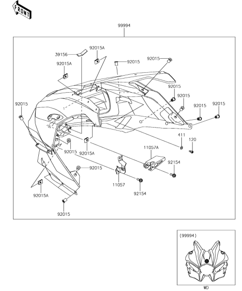 ACCESSORY(CARBON COWLING KIT)(XHF/XJF) Ninja H2 2017 Parts Diagrams KAWASAKI PARTS Kuala Lumpur (KL), Malaysia, Selangor Dealer, Supplier, Supply, Supplies | MotorSim Sdn Bhd