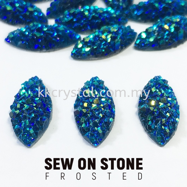 Sew On Stone, Frosted, Code 05# Navette, 7x15mm, 013# Capri Blue2x, 20pcs/pack (BUY 1 GET 1 FREE) Sew On Stone, Frosted Sew On Kuala Lumpur (KL), Malaysia, Selangor, Klang, Kepong Wholesaler, Supplier, Supply, Supplies | K&K Crystal Sdn Bhd