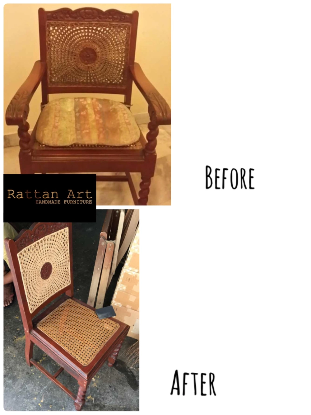 Repair Wooden Chair With Rattan Weave 