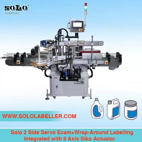 Two(2) Side Servo Ecam Wrap Around Labelling Machine Integrated with 8 Axis Siko Actuator (Customized Machine)