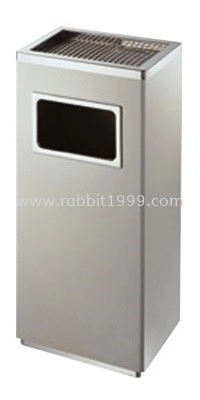 STAINLESS STEEL RECTANGULAR WASTE BIN c/w ashtray top