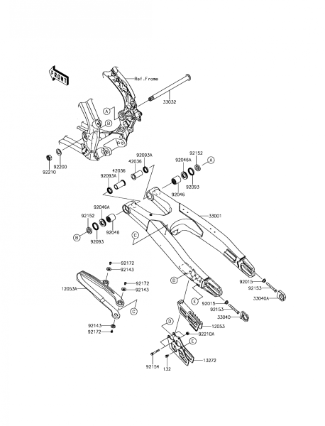 SWINGARM KX250F 2017 Parts Diagrams KAWASAKI PARTS Kuala Lumpur (KL), Malaysia, Selangor Dealer, Supplier, Supply, Supplies | MotorSim Sdn Bhd