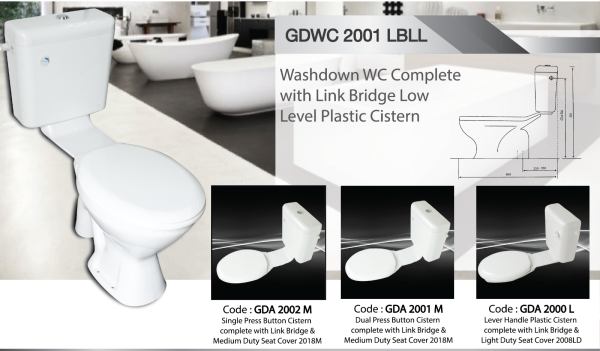 Washdown WC c/w Low Level Plastic Cistern Plastic Cistern c/w WC Malaysia, Selangor, Kuala Lumpur (KL), Banting Supplier, Suppliers, Supply, Supplies | Goldolphin (M) Sdn Bhd