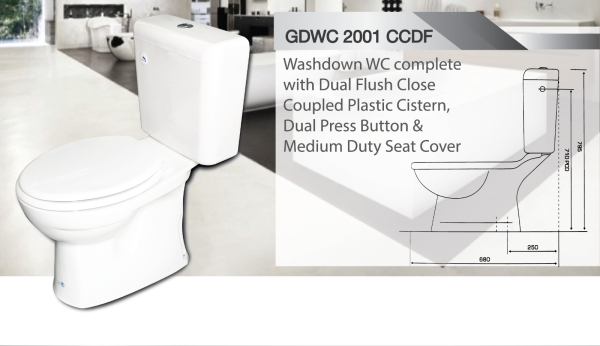 Washdown WC c/w High Level Plastic Cistern Plastic Cistern c/w WC Malaysia, Selangor, Kuala Lumpur (KL), Banting Supplier, Suppliers, Supply, Supplies | Goldolphin (M) Sdn Bhd