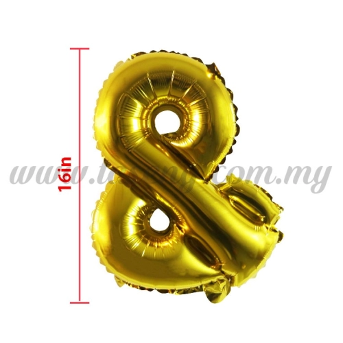 16inch Foil Balloon & - Gold (FB-16-&G)