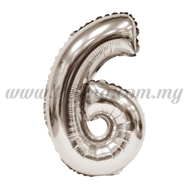 16inch Foil Balloon Number 6 - Rose Gold (FB-16-6RG)