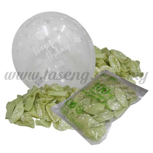 12inch Happy Birthday All Round Printed Balloons * Transparent 50pcs (B-12HBA-5057)