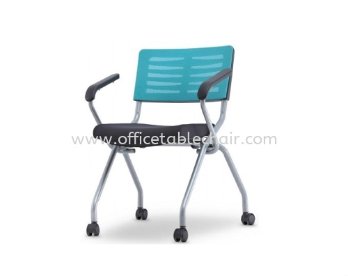 AEXIS 2MA FOLDING MESH CHAIR C/W CASTOR & ARMREST