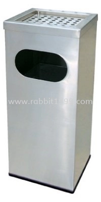 STAINLESS STEEL RECTANGULAR WASTE BIN c/w ashtray top