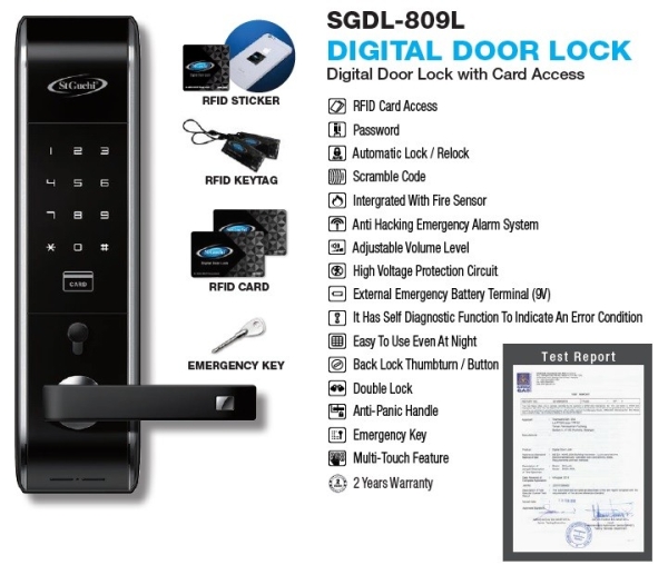 SGDL-809L Digital Door Lock SGDL-809L Digital Door Lock St Guchi Digital Door Lock Digital Door Lock Selangor, Malaysia, Kuala Lumpur (KL), Subang Jaya Supplier, Suppliers, Supply, Supplies | Teamcore Resources Sdn Bhd