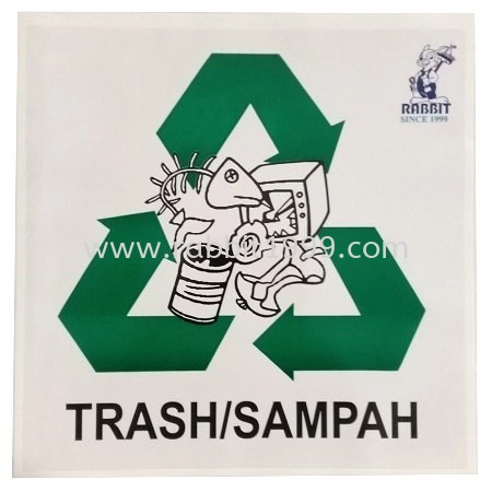 RABBIT RECYCLE STICKER - sampah/ trash