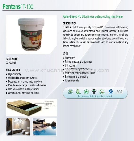 PENTENS T 100 WATERPROOF PENTENS T 100 pentens   Supplier, Supply, Wholesaler | CHUAN HENG HARDWARE PAINTS & BUILDING MATERIAL