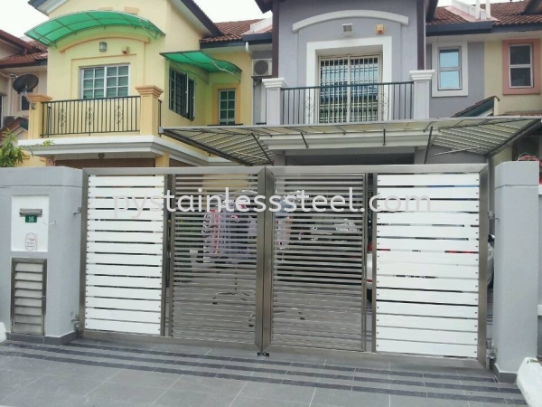 Stainless Steel Swing Gate with Aluminium Wood Stainless Steel Swing Gate with Aluminium Wood Stainless Steel Gate Selangor, Kajang, Kuala Lumpur (KL), Malaysia Contractor, Supplier, Supply | P&Y Stainless Steel Sdn Bhd