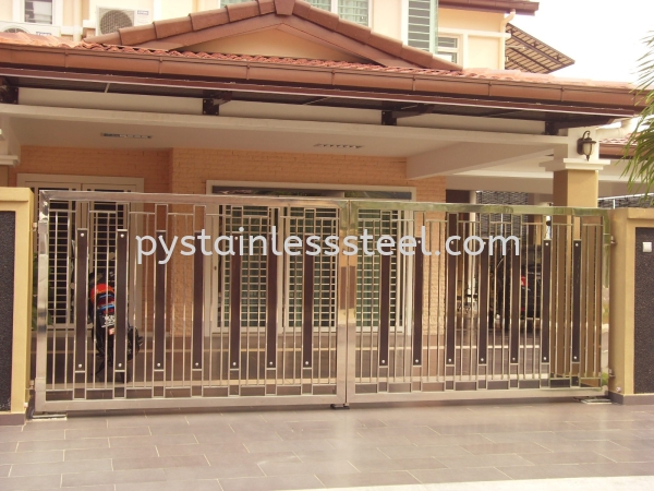 Stainless Steel Swing Gate with Aluminium Wood Stainless Steel Swing Gate with Aluminium Wood Stainless Steel Gate Selangor, Kajang, Kuala Lumpur (KL), Malaysia Contractor, Supplier, Supply | P&Y Stainless Steel Sdn Bhd