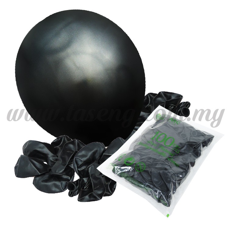 12inch Metallic Balloons - Black 50pcs (B-MR12-8995)