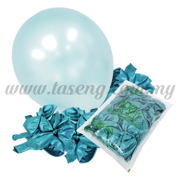 12inch Metallic Balloons - Aqua 50pcs (B-MR12-8775)