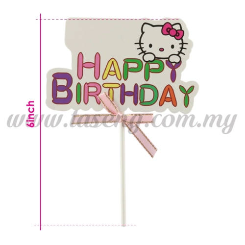 6inch Cake Topper Happy Birthday *Hello Kitty (CT-6CT-HBHK)