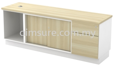 Open Shelf with Sliding Door + Fixed Pedestal Side Cabinet (AIM1626)