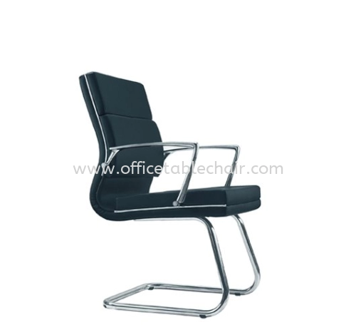 QUODRO (B) EXECUTIVE VISITOR PU CHAIR WITH CHROME TRIMMING LINE 