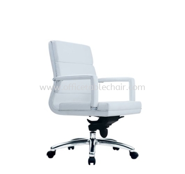 QUODRO (A) EXECUTIVE LOW BACK PU CHAIR WITH CHROME TRIMMING LINE