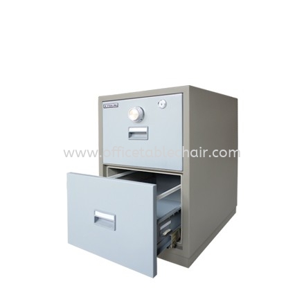 Buy Fire Resistant Cabinet 2 Drawer Centre Locking Blue Grey