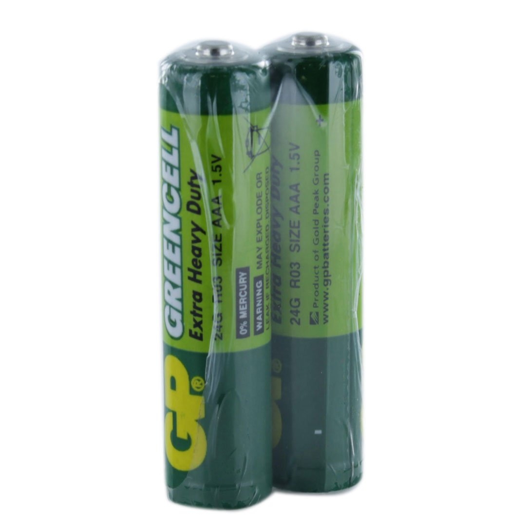 GP GREENCELL, EXTRA HEAVY DUTY, 2 PACK, SIZE AAA, 1.5VOLTS 1.5 Volts  Batteries - Non-Rechargeable