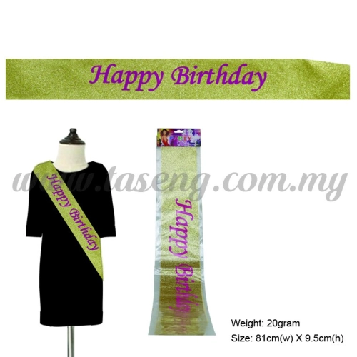 Happy Birthday Gold Sash(P-AC-SA7G3)