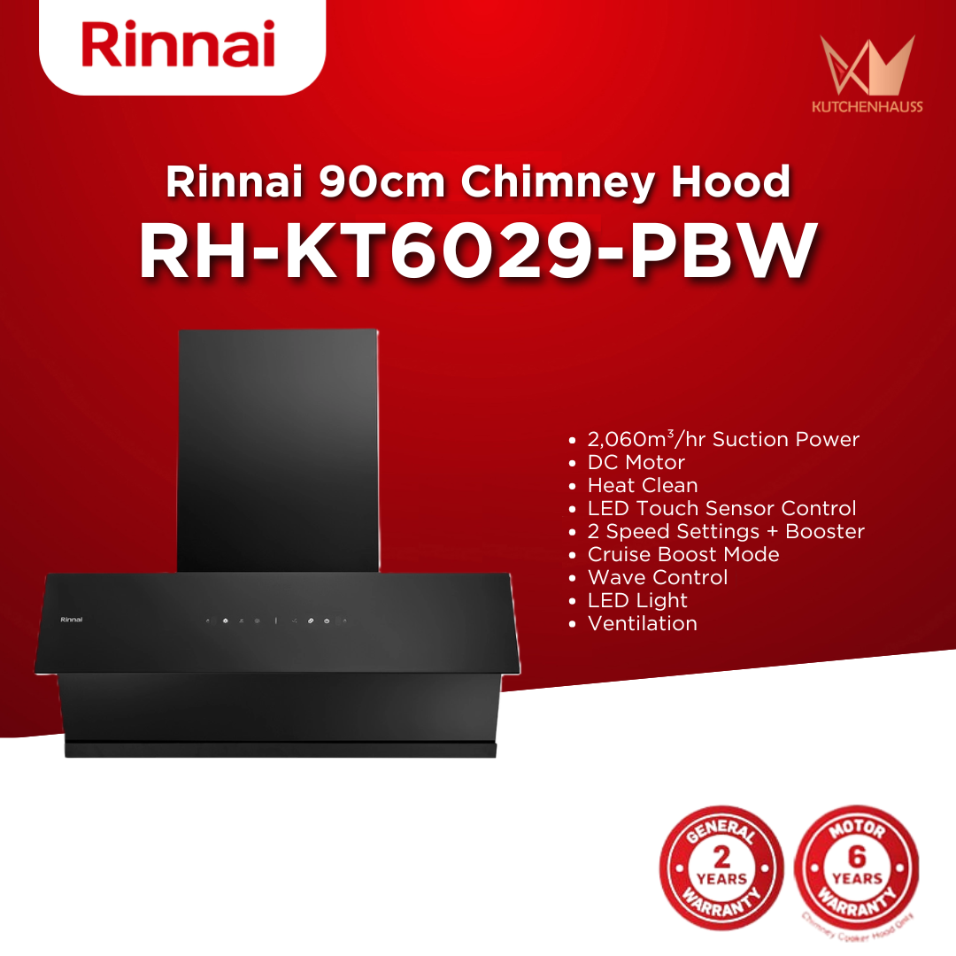 RINNAI - 90cm Slanted Cooker Hood | RH-KT6029-PBW