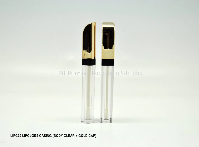 LIPG02 LIPGLOSS CASING (BODY CLEAR + GOLD CAP)
