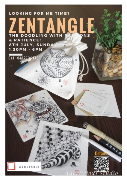 Zentangle Elementary Workshop for Adult Zentangle Workshops  Zentangle Kuala Lumpur (KL), Malaysia, Selangor, Danau Desa Class, Lesson, Workshop | Angelicioxs Studio