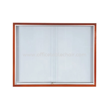 SLIDING GLASS CABINET WOODEN FRAME BROWN COLOUR